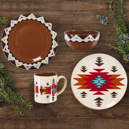 Del Sol Aztec 16pc Ceramic Dinnerware Set