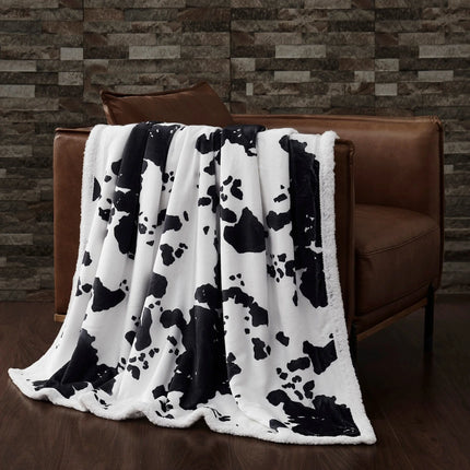 Elsa Cowhide Campfire Sherpa Throw