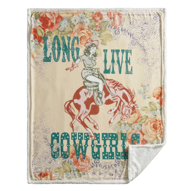 Long Live Cowgirls Campfire Sherpa Throw