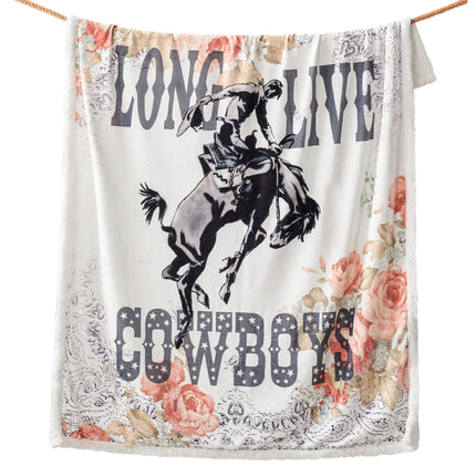 Long Live Cowboys Campfire Sherpa Throw