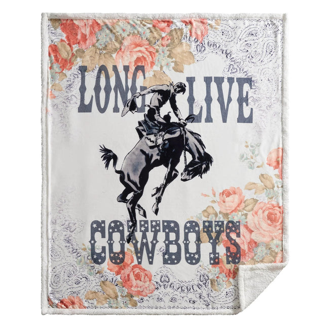 Long Live Cowboys Campfire Sherpa Throw