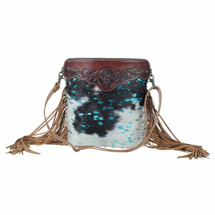 Myra Blue Moon Hand Tooled Bag