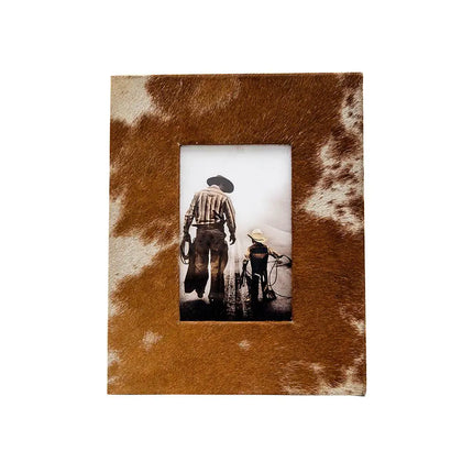 Cowhide Photo Frame Brown