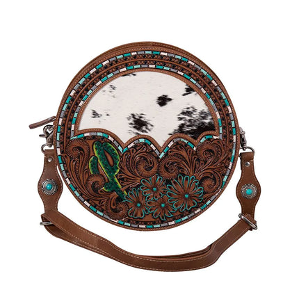 Myra Prairie Dreams Handtooled Round Bag