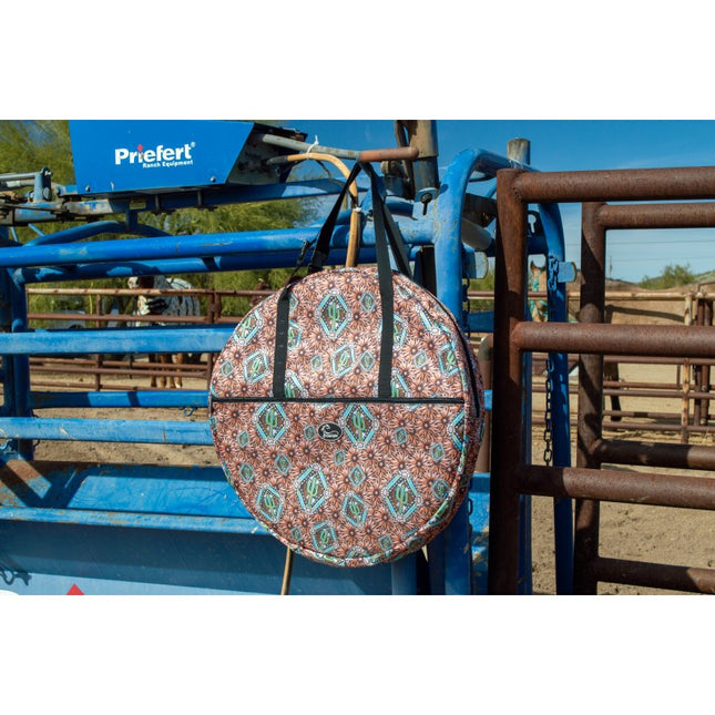 Padded Rope Bag Tooled Cactus