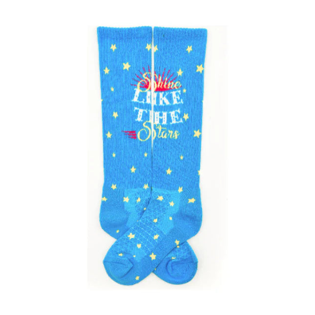 Lucky Chuck Shine Like The Stars Turquoise Performance Boot Socks