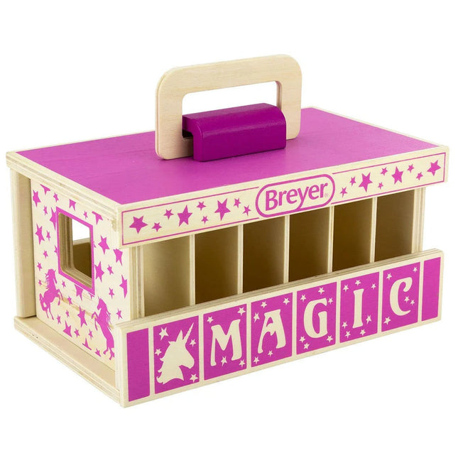 Unicorn Magic Wood Carry Stable w/ 6 Unicorns