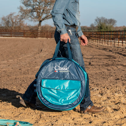 Classic Deluxe Rope Bag Navy/Aqua