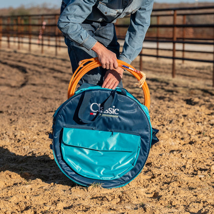 Classic Deluxe Rope Bag Navy/Aqua