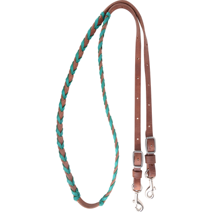 Martin Latigo Laced Barrel Rein 3/4 Turquoise