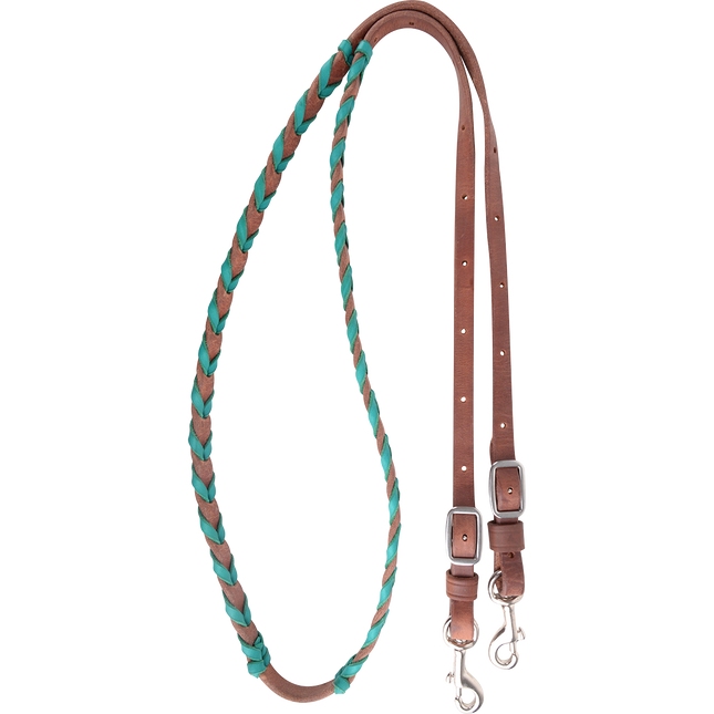 Martin Latigo Laced Barrel Rein 3/4 Turquoise