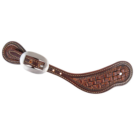 Martin Cowboy Spur Straps Weave Tooled with Weathered Antique