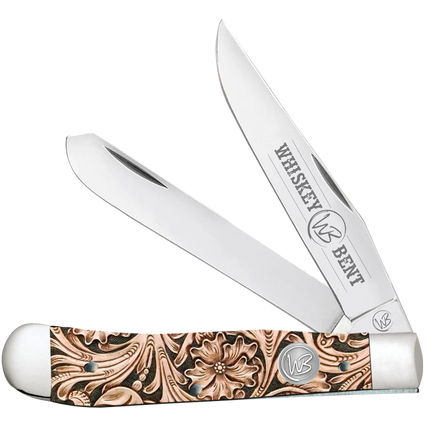 Whiskey Bent Knife Floral Tooled