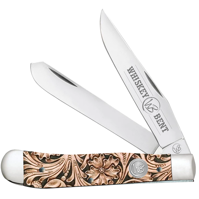 Whiskey Bent Knife Floral Tooled
