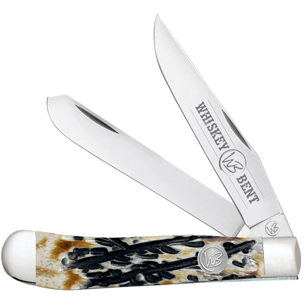 Whiskey Bent Knife Carved Burnt Bone