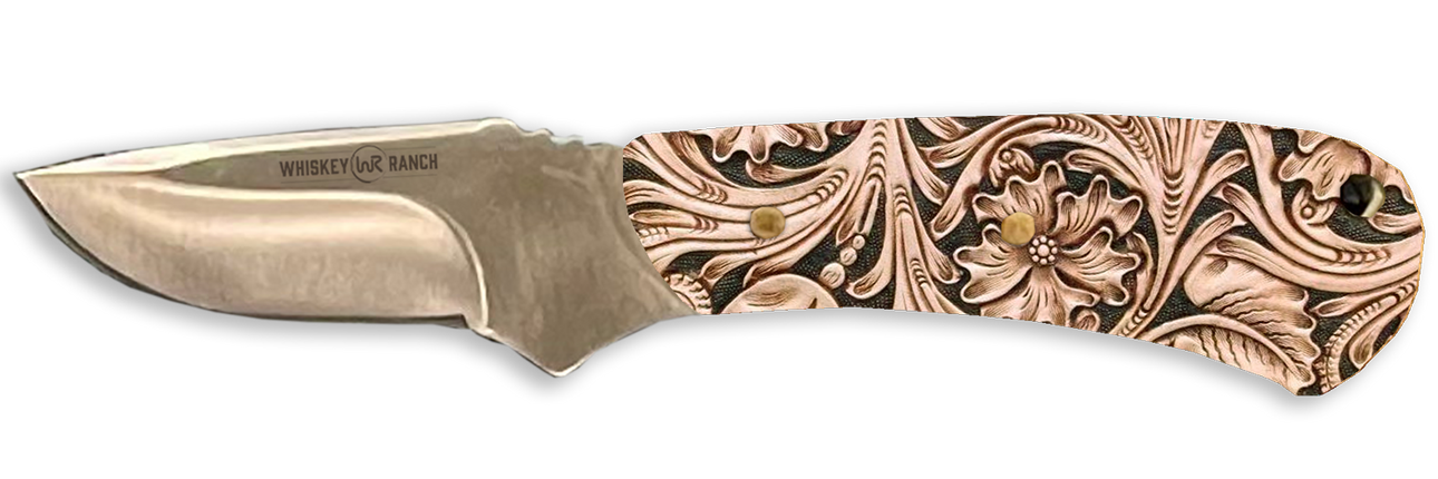 Whiskey Bent Knife Mini Skinner Tooled Leather
