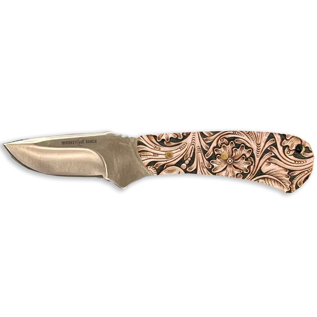 Whiskey Bent Knife Mini Skinner Tooled Leather